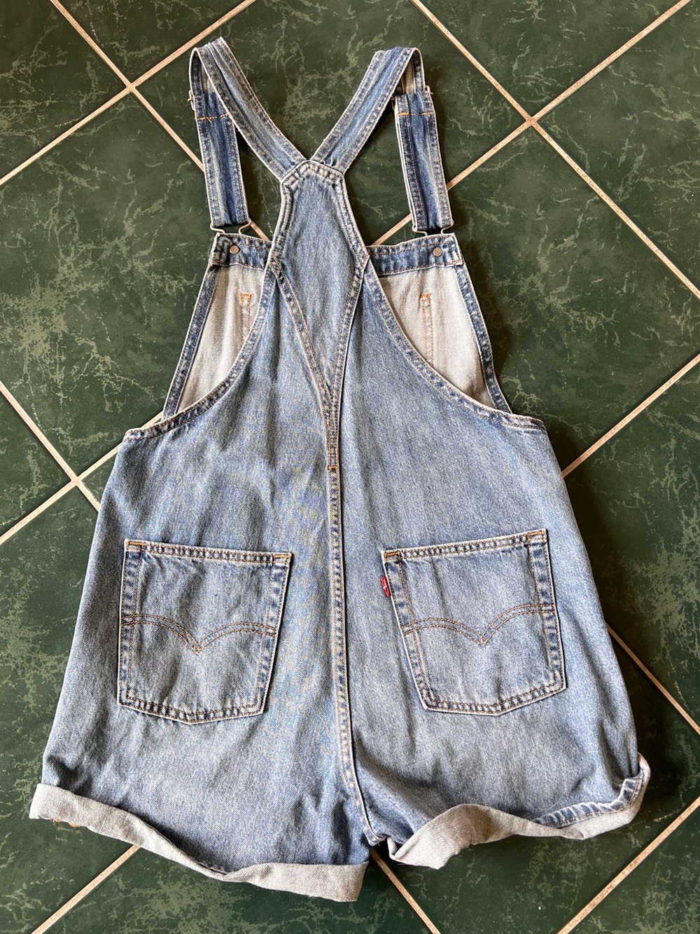 Levi's Light Blue Denim Short Overalls - Picture 5 of 7